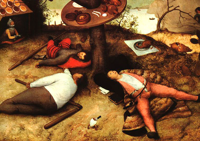 La Cucaña o Jauja, retratada por el pintor Pieter Brueghel el Viejo -Dominio público