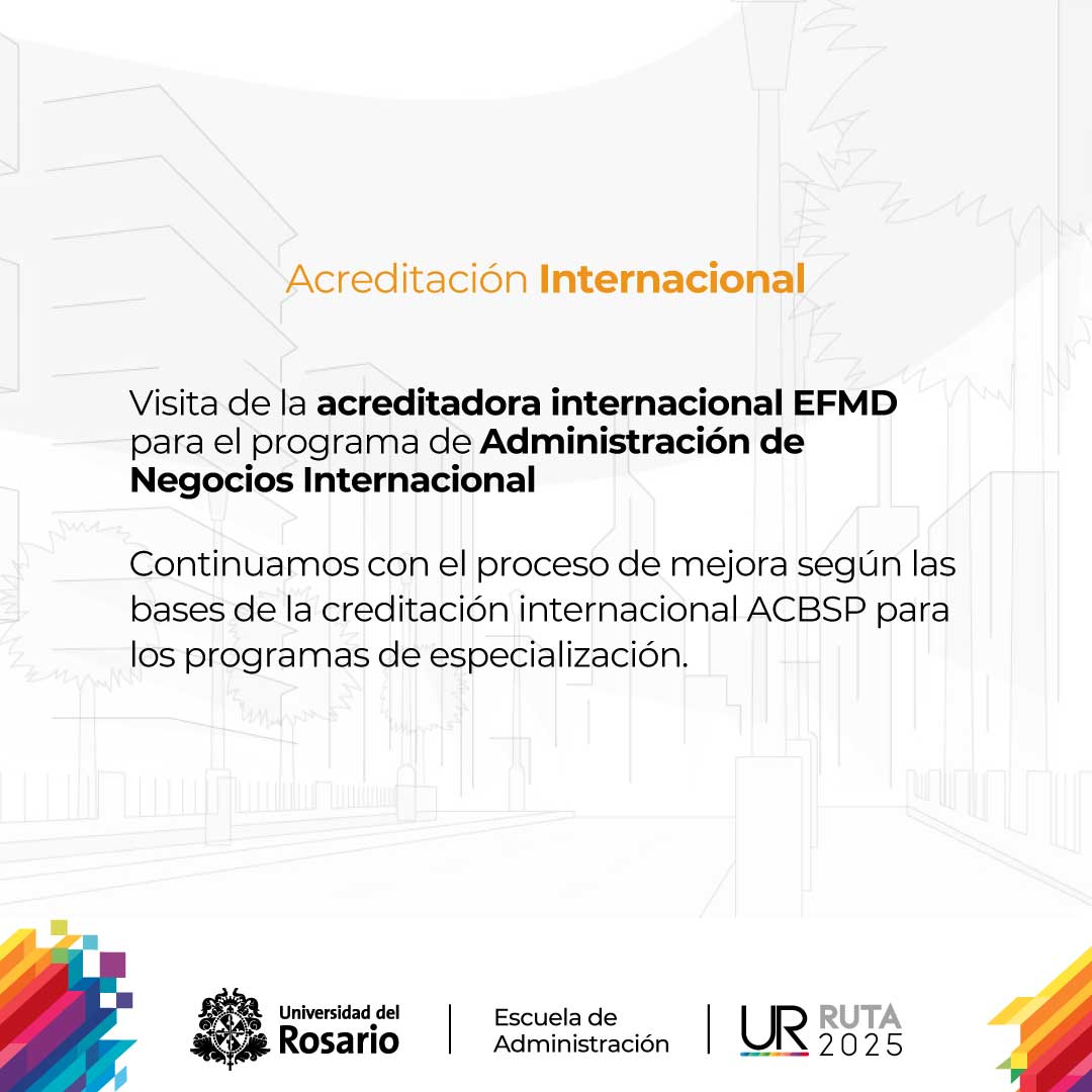 Visita de la acreditadora internacional EFMD para el programa de Administración de Negocios Internacional 
      Continuamos con el proceso de mejora según las bases de la creditación internacional ACBSP para los programas de especialización.