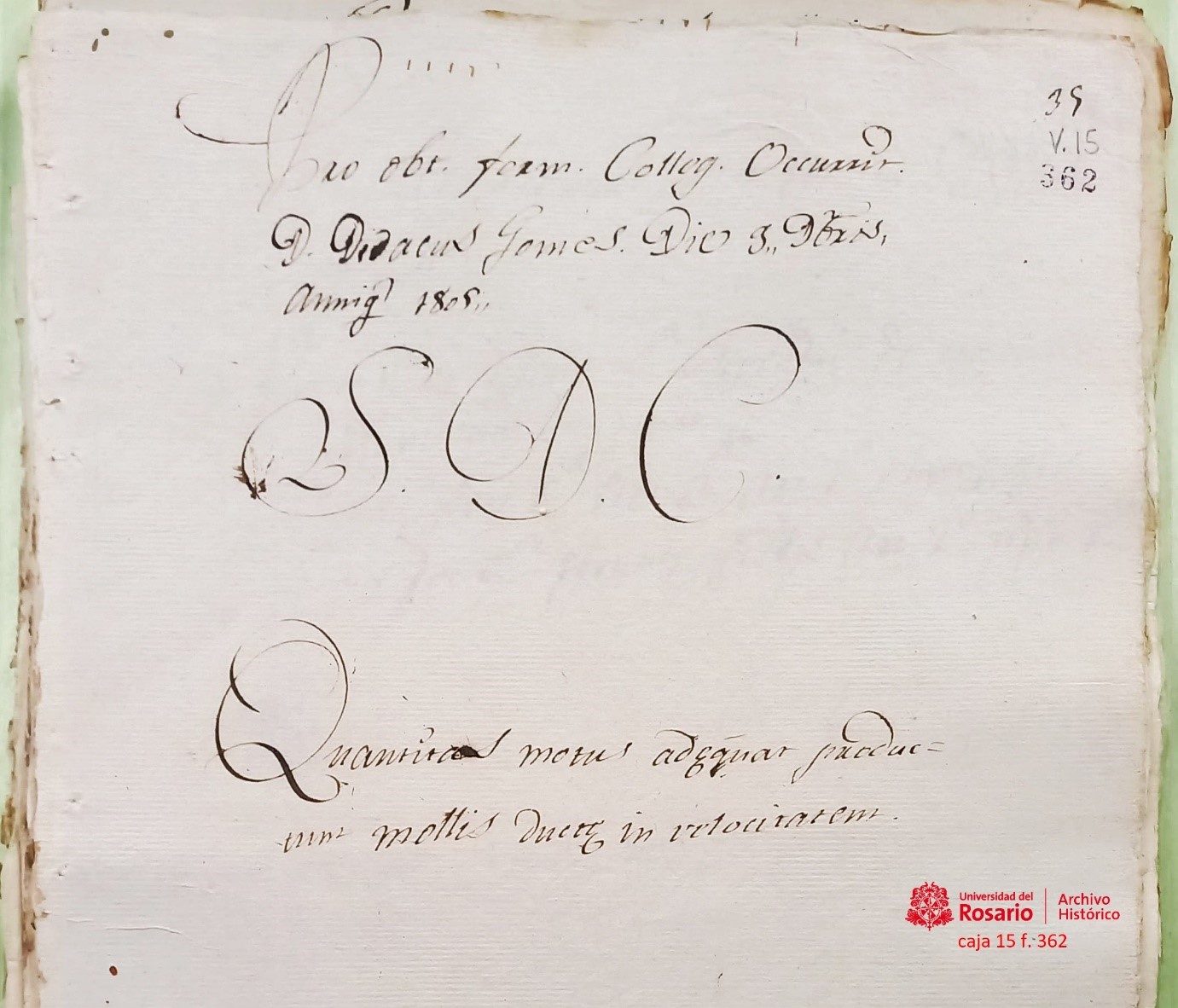 En 1805, Gómez presentó oposición para ganar la colegiatura de Derecho, con un tema más bien científico